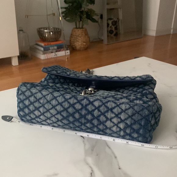 $298 Rebecca Minkoff Vintage Denim Quilted Flap Bag - Picture 5 of 10